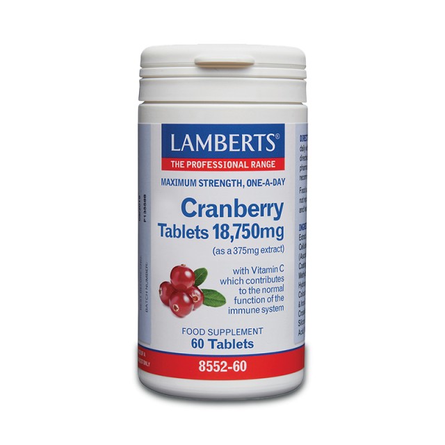 Lamberts Cranberry 18750mg Για το Ουροποιητικό, 60 Ταμπλέτες