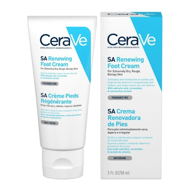 CeraVe Renewing SA Foot Cream Regenerating Foot Cream, 88ml