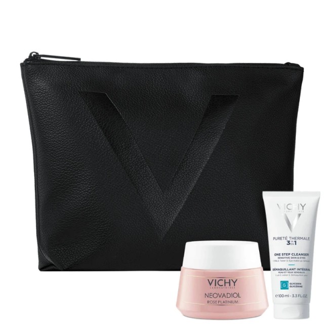 Vichy Promo Xmas 2024 με Neovadiol Rose Platinium Κρέμα Φροντίδας της Επιδερμίδας 50ml + ΔΩΡΟ Purete Thermal, Γαλάκτωμα Καθαρισμού 3σε1 100ml + Δερμάτινο Νεσεσέρ