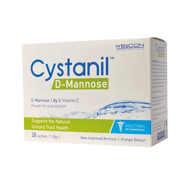 Wellcon Cystanil D-Mannose Συμπλήρωμα Διατροφής για το Ουροποιητικό Σύστημα σε Σκόνη , 28x1.90g