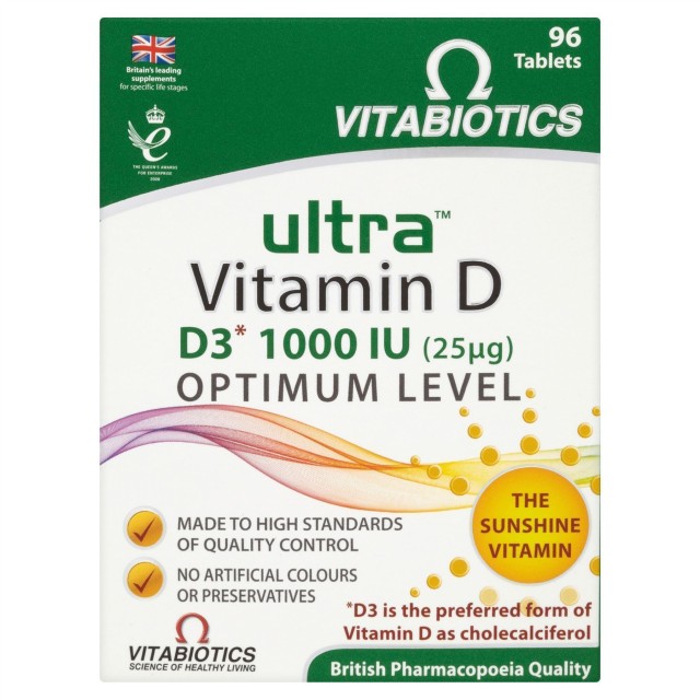 Vitabiotics Ultra Vitamin D, 96 Ταμπλέτες