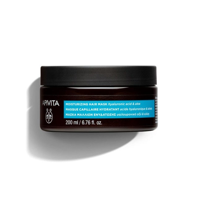 Apivita Moisturizing Hair Mask Μάσκα Ενυδάτωσης Μαλλιών Με Υαλουρονικό Οξύ και Αλόη, 200ml