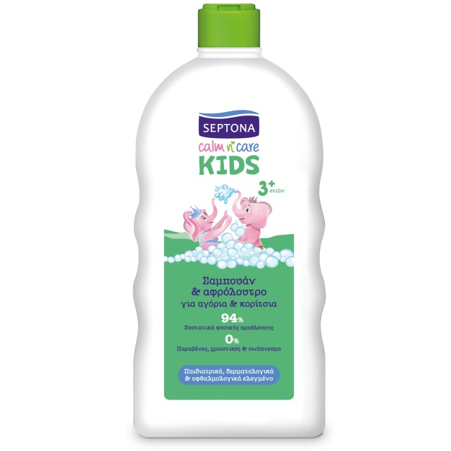 Septona Calm N Care Kids Σαμπουάν & Αφρόλουτρο Για Αγόρια & Κορίτσια, 750ml