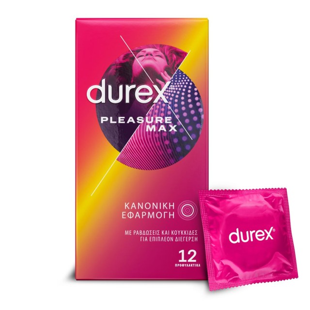 Durex Pleasuremax Προφυλακτικά με Ραβδώσεις, 12 τεμάχια