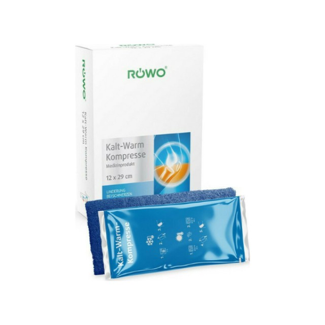 Rowo Επίθεμα Κρυοθεραπείας/ Θερμοθεραπείας με Velcro και Ελαστική Ταινία Στερέωσης 12x29cm, 1τμχ