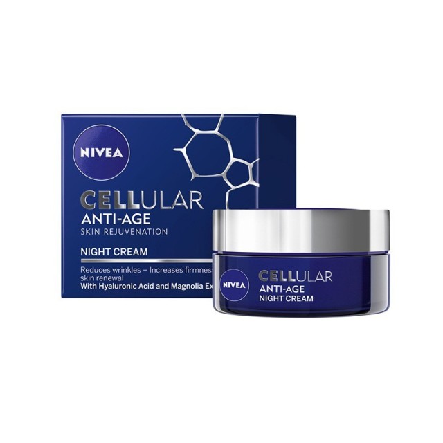 Nivea Hyaluron Cellular Filler Night Cream Αντιγηραντική Κρέμα Νυκτός, 50ml