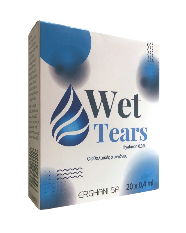 Wet Tears Hyaluron 0.3% Οφθαλμικές Σταγόνες 20x0.4ml, 1 Τεμάχιο