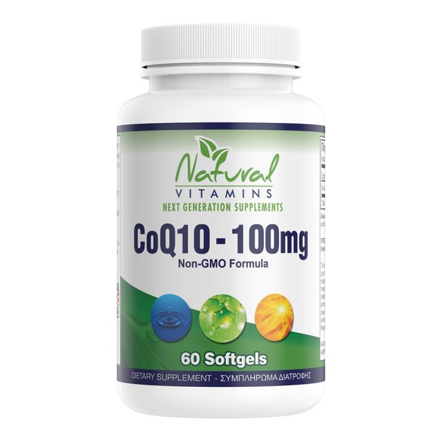 Natural Vitamins CoQ10 100mg Συμπλήρωμα Διατροφής με Q10, 60softgels