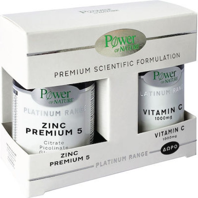 Power Health Platinum Range Zinc Premium 5 30 Κάψουλες + Vitamin C 1000mg 20 Ταμπλέτες