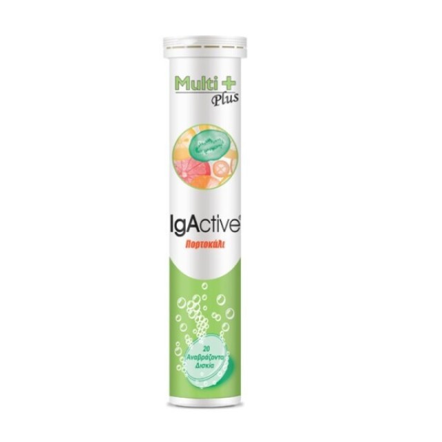 Igactive Multi Plus Με Γεύση Πορτοκάλι Συμπλήρωμα Διατροφής για Ενέργεια και Ενίσχυση του Ανοσοποιητικού, 20 Αναβράζοντα Δισκία
