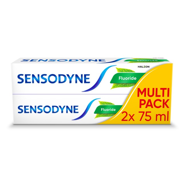 Sensodyne Fluoride Toothpaste Duo Pack Οδοντόκρεμα για Ευαίσθητα Δόντια, 2x75ml