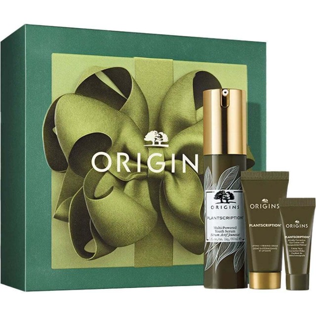 Origins Plantscription Multi-Powered Youth Serum 30ml + Lifting & Firming Cream 15ml + Wrinkle Correction Eye Cream 5ml Σετ Περιποίησης Προσώπου - Ματιών, 1 Σετ