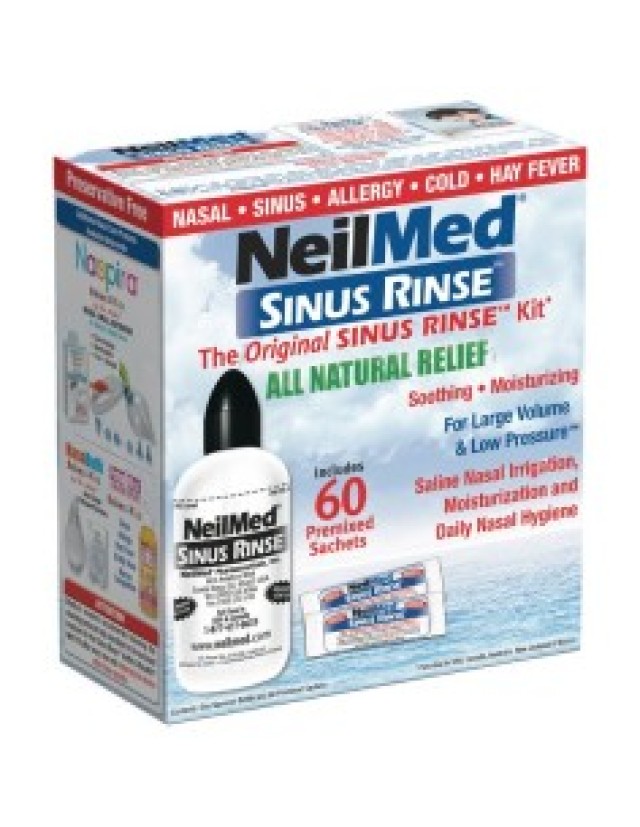 NeilMed Sinus Rinse Kit Σύστημα Ρινικών Πλύσεων για Ενήλικες Συσκευή + 60 Φακελάκια