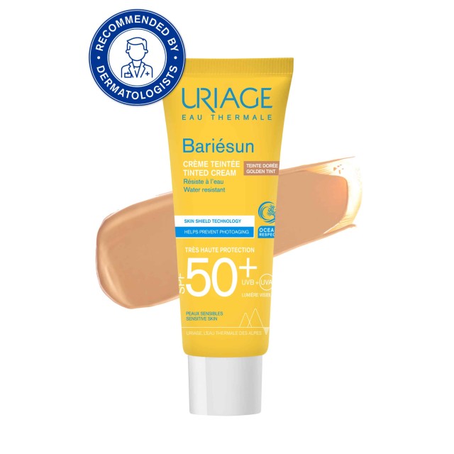 Uriage Bariesun Tinted Cream Golden Tint Αντηλιακή Κρέμα Προσώπου με Σκούρα Απόχρωση SPF50, 50ml