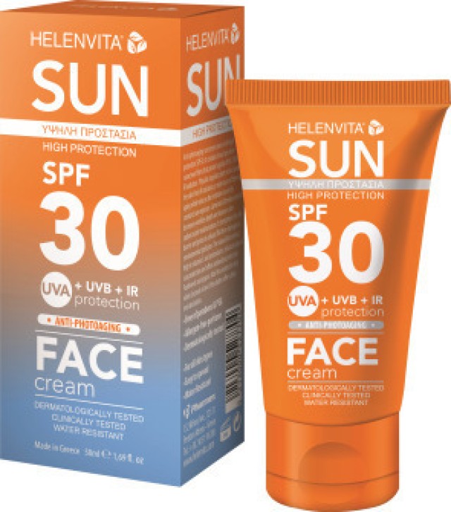 Helenvita Sun High Protection Anti-Photoaging Face Αντηλιακή Cream Προσώπου Κατά Της Φωτογήρανσης SPF30, 50ml