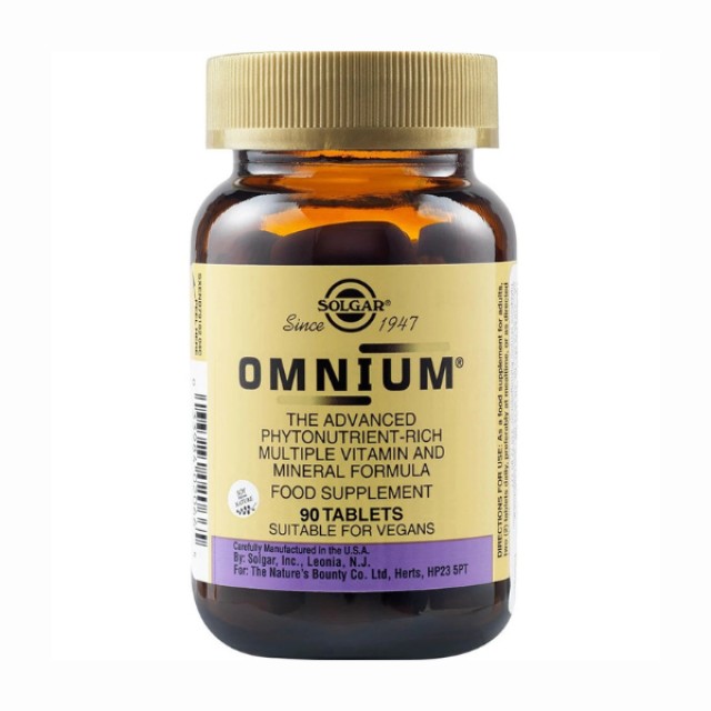 Solgar Omnium Πολυβιταμίνη για Ενέργεια και Τόνωση, 90tabs