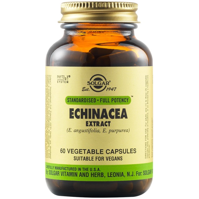 Solgar Echinacea Root and Leaf Extract Συμπλήρωμα Διατροφής από Φύλλα και Ρίζα Εχινάκειας, 60 Φυτικές Κάψουλες