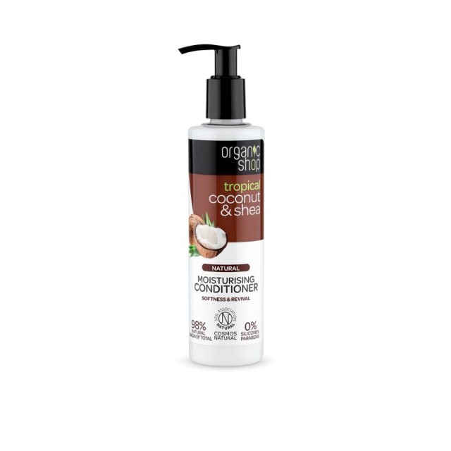 Natura Siberica Organic Shop Οργανική Καρύδα & Βούτυρο Καριτέ Conditioner Ενυδάτωσης, 280ml