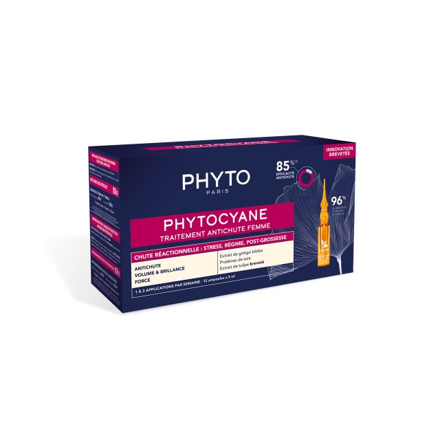 Phyto Phytocyane Reactional Hair Loss Αγωγή για την Αντιδραστική Γυναικεία Τριχόπτωση, 12αμπούλες x 5ml