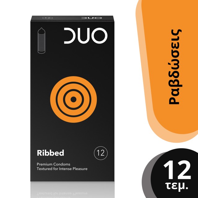 Duo Ribbed Προφυλακτικά Με Ραβδώσεις 12 Τεμάχια