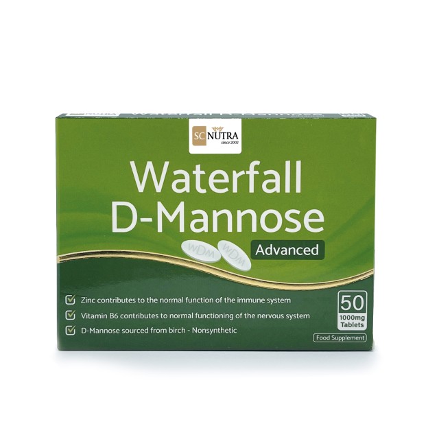 Waterfall D-Mannose Advanced Συμπλήρωμα Διατροφής με D-Μαννόζη 1000mg, 50 δισκία
