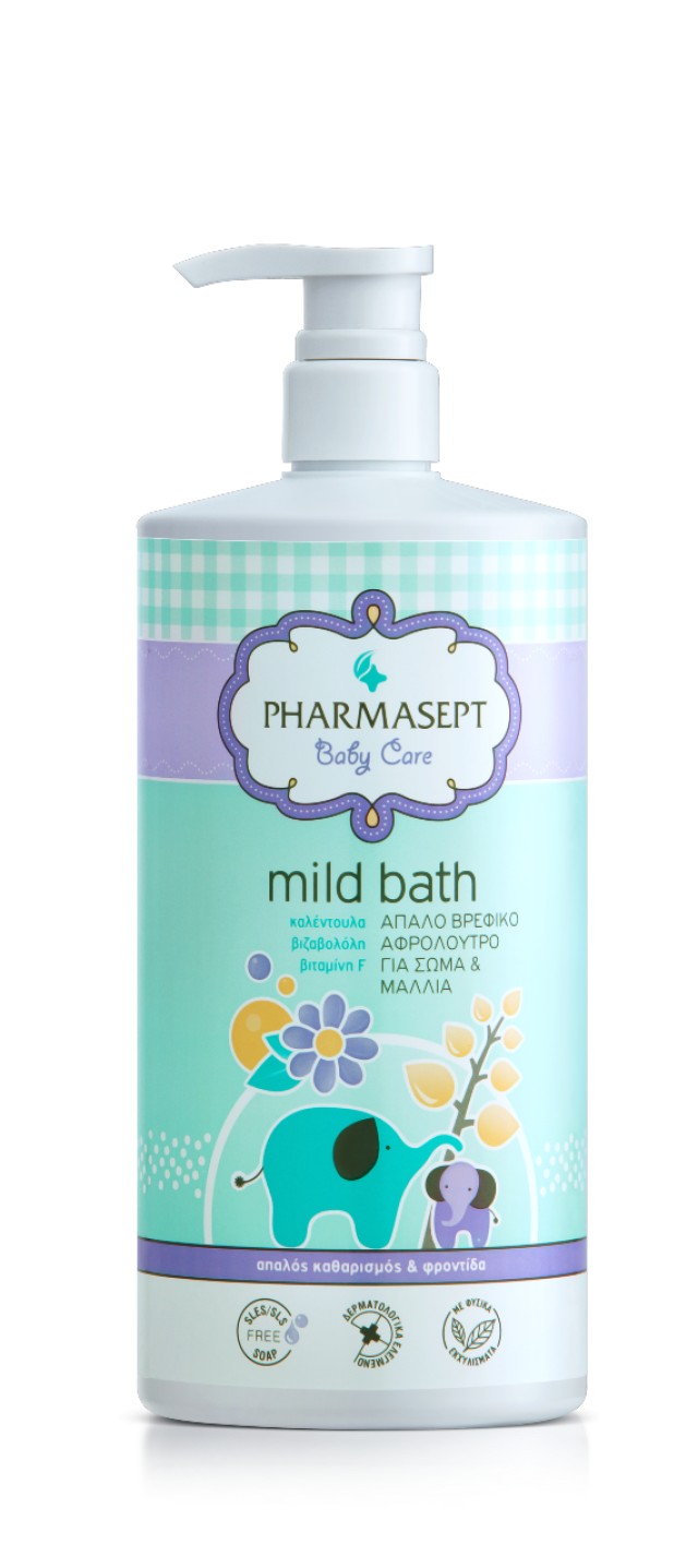 Pharmasept Baby Care Mild Bath Φυσικό Βρεφικό Αφρόλουτρο, 1lt