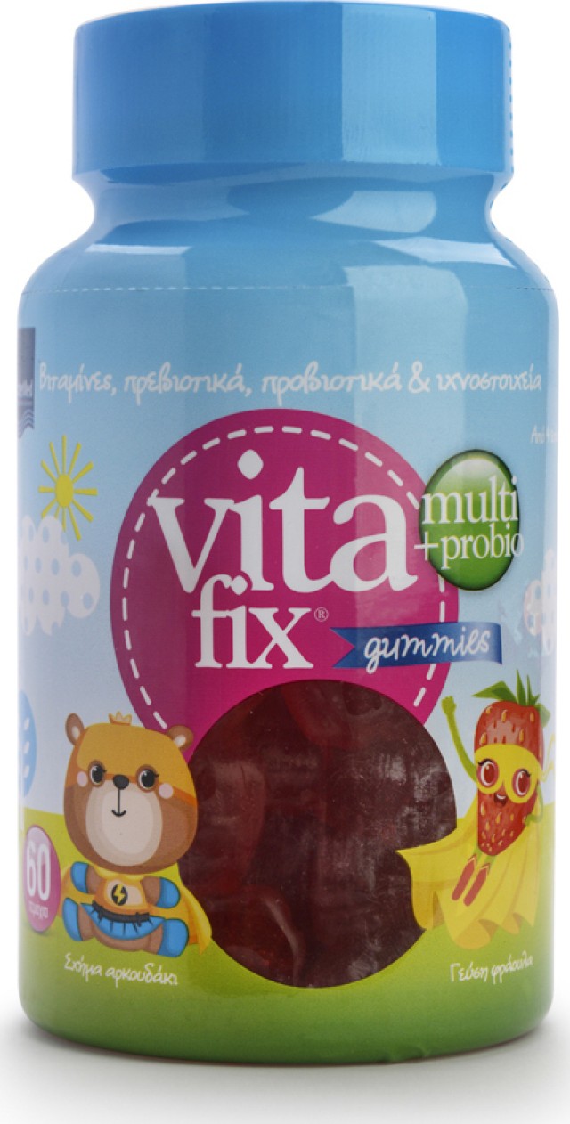 Intermed Vitafix Multi + Probio Gummies Ζελεδάκια Με Γεύση Φράουλα, 60 Ζελαδάκια
