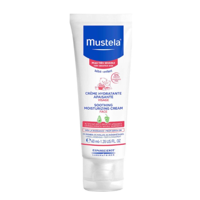 Mustela Soothing Moisturizing Face Cream Βρεφική Ενυδατική Κρέμα Προσώπου, 40ml