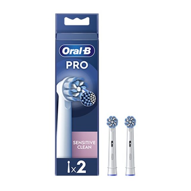 Oral-B Pro Sensitive Clean Ανταλλακτικές Κεφαλές Ηλεκτρικής Οδοντόβουρτσας για Ευαίσθητα Ούλα, 2τμχ