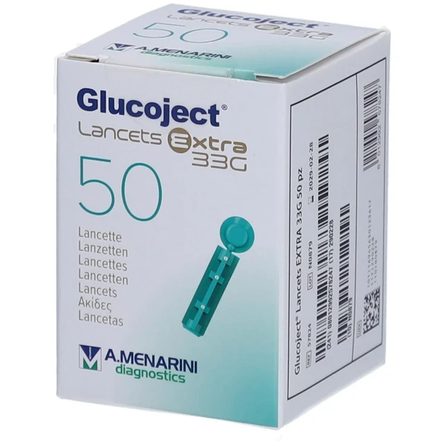 Menarini Glucoject Lancets Extra 33G Blood Sugar Measuring Lancets...