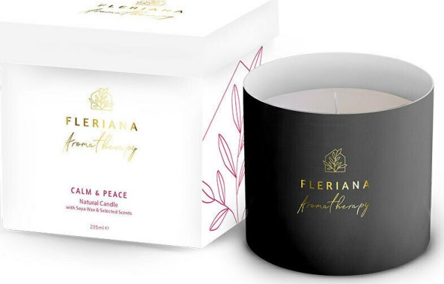 Fleriana Aromatherapy Calm & Peach Natural CandleΦυσικό Κερί Χώρου με Άρωμα από Εσπεριδοειδή, 235ml