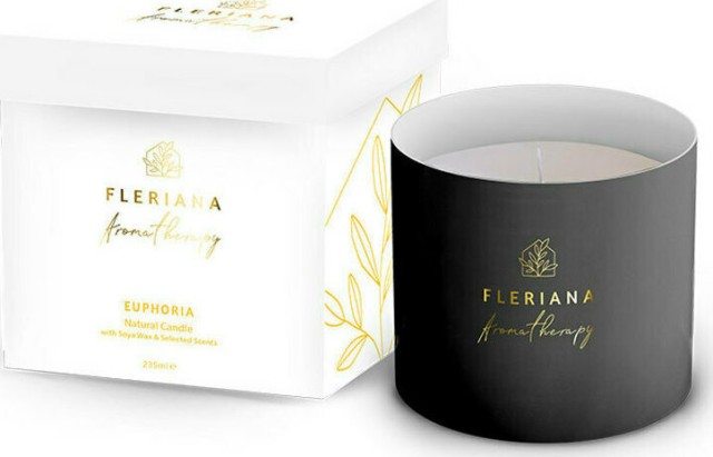 Fleriana Aromatherapy Euphoria Natural Candle Φυσικό Κερί Σόγιας για Μοναδική Αίσθηση Ευφορίας & Αναζωογόνησης, 235ml