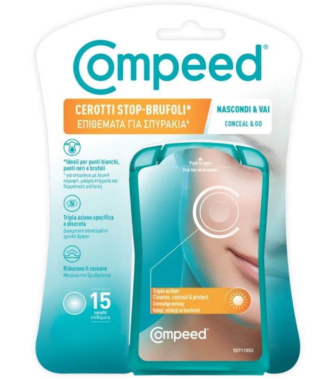 Compeed Anti-Spots Επιθέματα για Σπυράκια Conceal & Go, 15τμχ