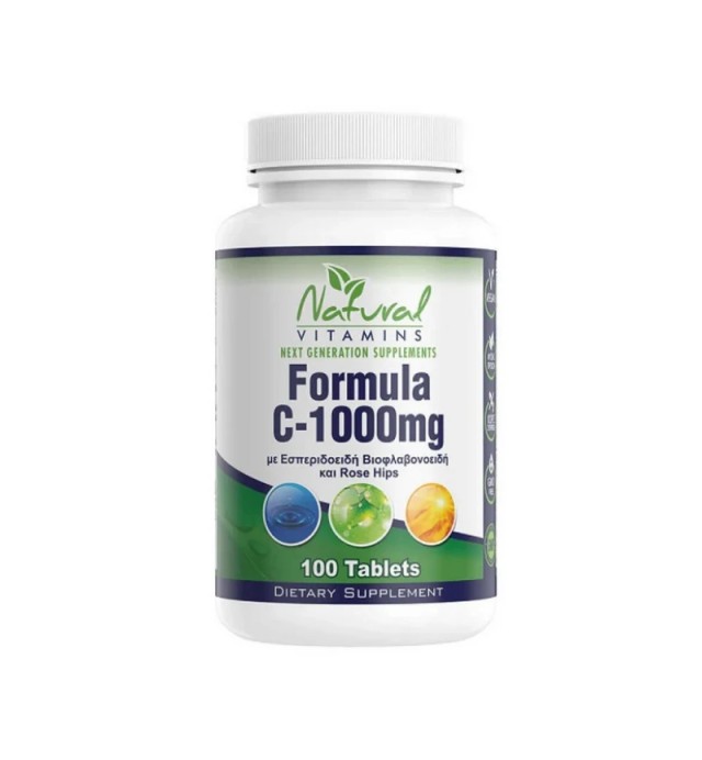 Natural Vitamins Formula C 1000mg Συμπλήρωμα Διατροφής με Βιταμίνη C, 100tabs