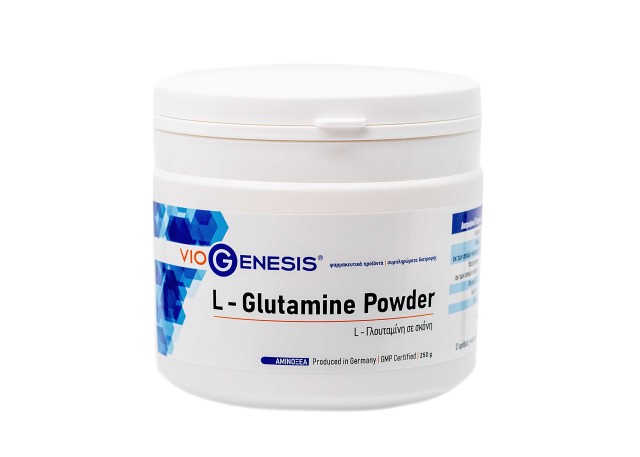 VioGenesis L-Glutamine Powder Συμπλήρωμα Διατροφής Για Την Αύξηση της Μυϊκής Μάζας, 250gr