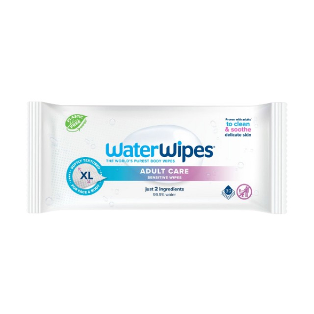 WaterWipes Adult Care Sensitive Wipes XL Μαντηλάκια Καθαρισμού Ενηλ...