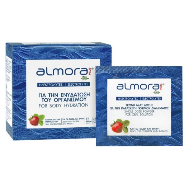 Almora Plus Sachet Electrolytes Διάλυμα Ηλεκτρολυτών, 12 Φακελίσκοι