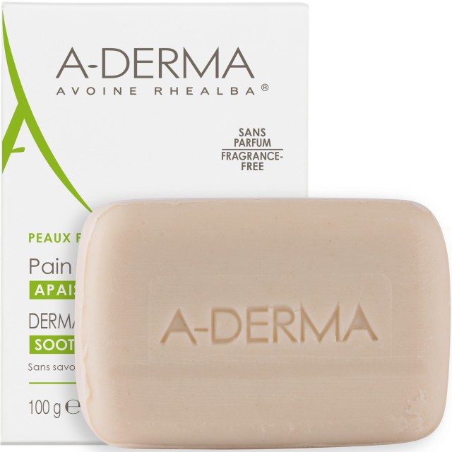 A-Derma Les Indispensables Dermatological Bar Σαπούνι Καθαρισμού Σε Στερεά Μορφή Για Ευαίσθητες Επιδερμίδες, 100gr