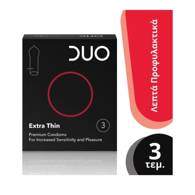 Duo Extra Thin Sensitive Condoms, 3pcs