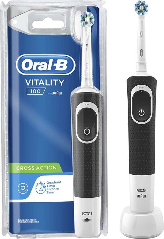 Oral-B Vitality 100 Cross Action Ηλεκτρική Οδοντόβουρτσα Μαύρη, 1 Τεμάχιο