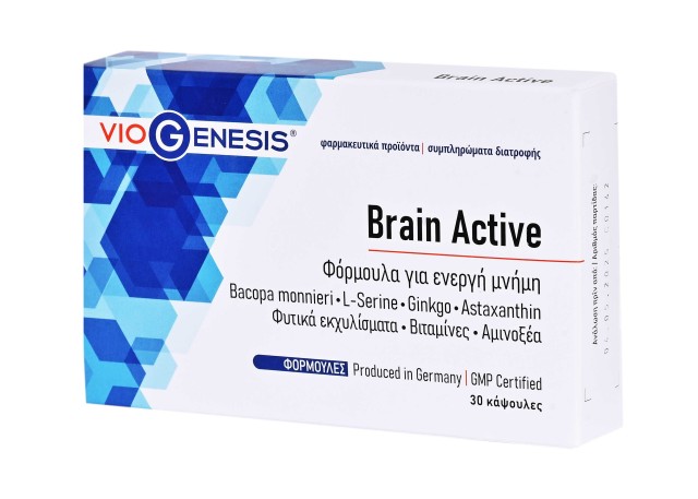 VioGenesis Brain Active Φόρμουλα για Ενεργή Μνήμη Συμπλήρωμα Διατροφής, 30 Ταμπλέτες