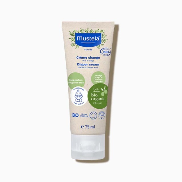 Mustela Organic Diaper Cream Βιολογική Κρέμα Αλλαγής Πάνας, 75ml