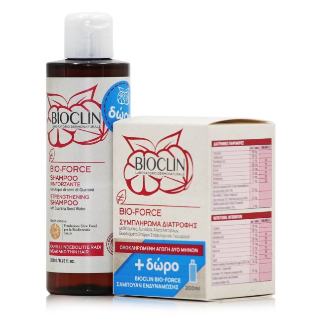 Bioclin Promo Bio-Force 60 Tαμπλέτες & Δώρο Shampoo Ενδυνάμωσης 200ml