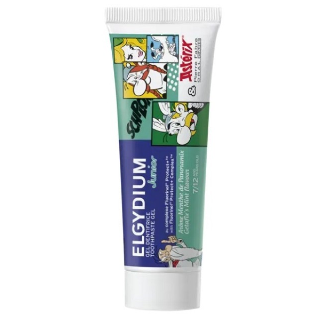 Elgydium Asterix Toothpaste Gel Junior Mint Flavour with Fluorinol Παιδική Οδοντόκρεμα, 50ml