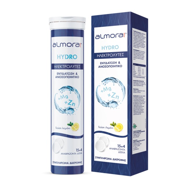 Almora Plus Hydro Electrolytes Συμπλήρωμα Ηλεκτρολυτών, 19 Αναβράζοντα Δισκία