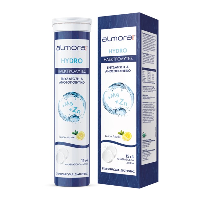 Almora Plus Hydro Electrolytes Συμπλήρωμα Ηλεκτρολυτών, 19 Αναβράζοντα Δισκία