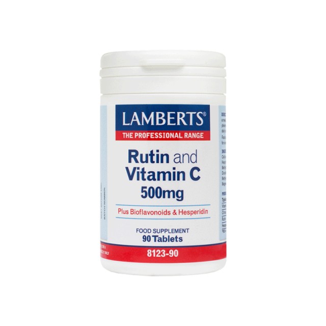 Lamberts Rutin Ρουτίνη & Βιταμίνη C 500mg & Bioflavonoids Βιοφλαβονοειδή, 90 Ταμπλέτες