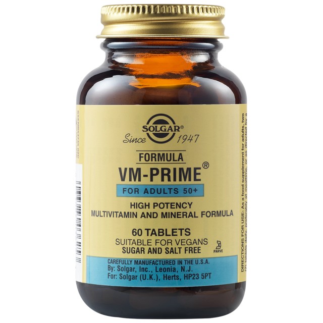 Solgar Formula VM Prime 50+ Συμπλήρωμα Πολυβιταμινών Για Άτομα 50+ Ετών, 60 Ταμπλέτες