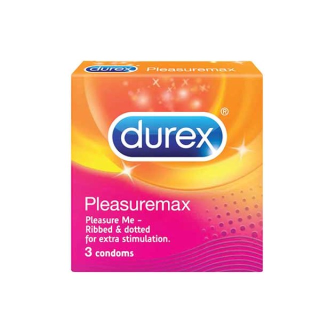 Durex Pleasuremax Προφυλακτικά με Ραβδώσεις και Κουκίδες, 3 τμχ