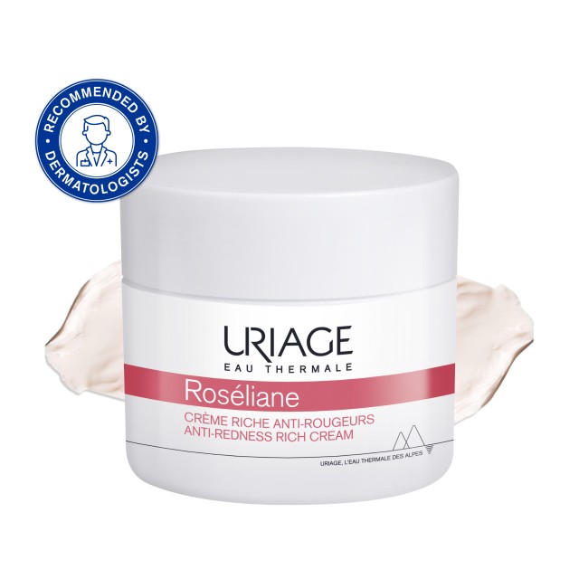Uriage Roséliane Πλούσια Καταπραϋντική Κρέμα Προσώπου Κατά της Ερυθρότητας, 40ml
